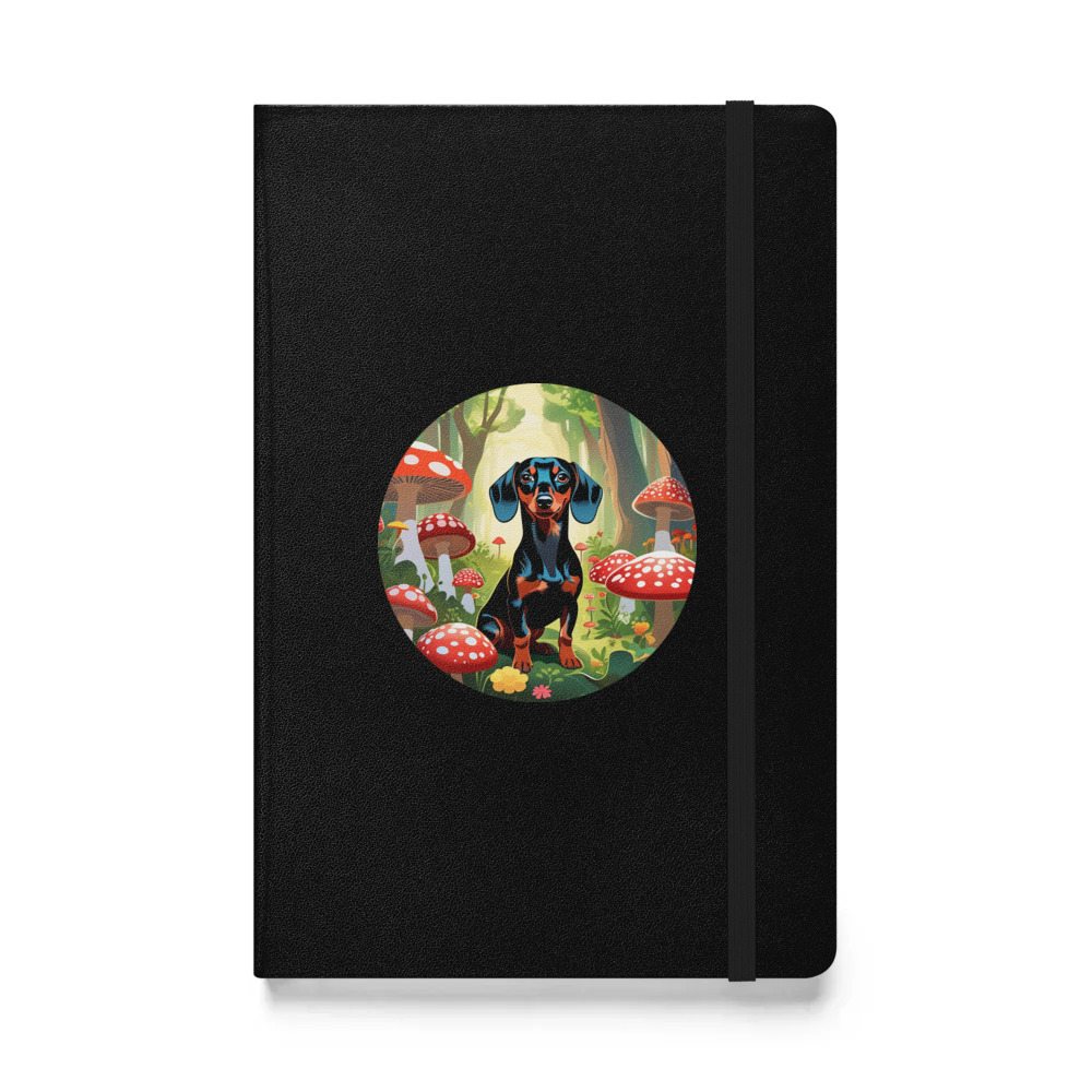 PugMug Custom Black Dachshund Hardcover Bound Notebook