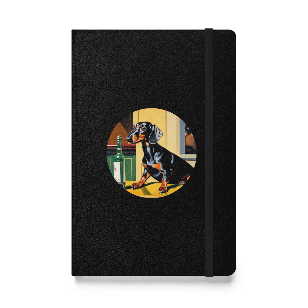 PugMug Custom Black Dachshund Hardcover Bound Notebook