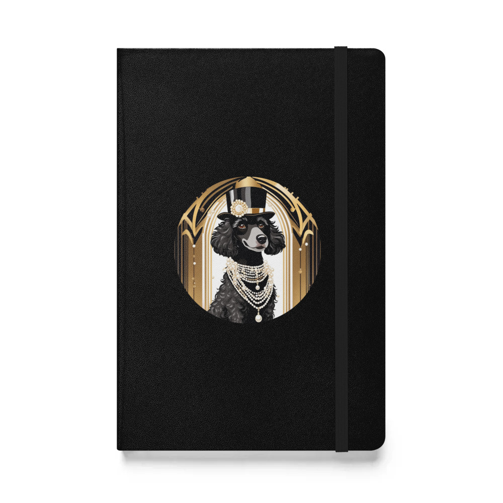 PugMug Custom Black Poodle Hardcover Bound Notebook