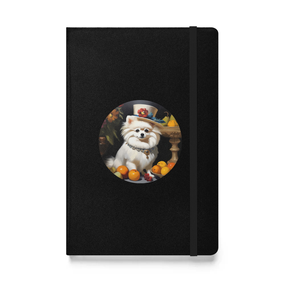 PugMug Custom White Pomeranian Hardcover Bound Notebook