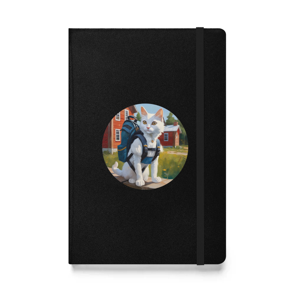 PugMug Custom White Companion Cat Hardcover Bound Notebook