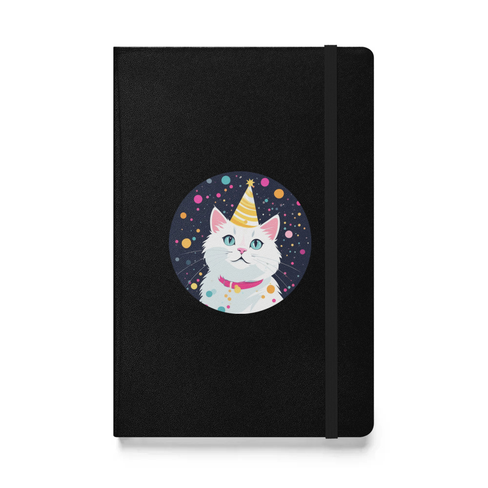 PugMug Custom White Companion Cat Hardcover Bound Notebook