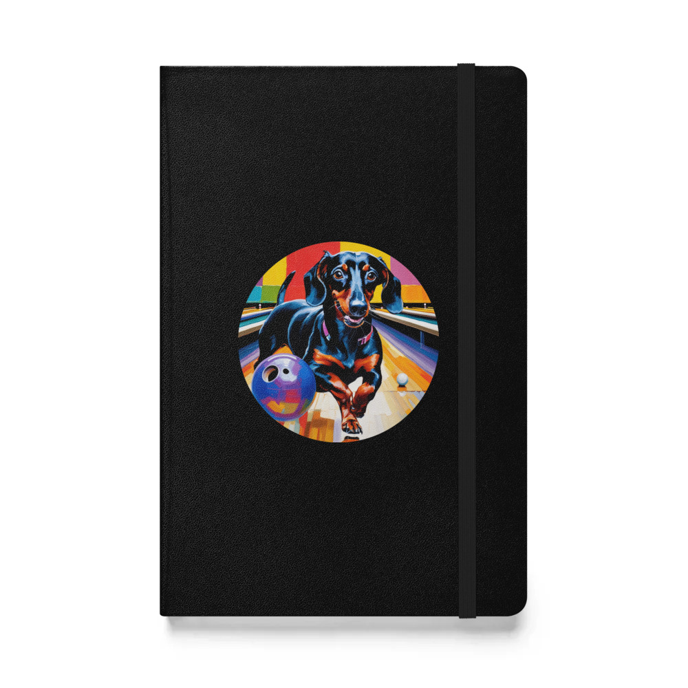 PugMug Custom Black Dachshund Hardcover Bound Notebook