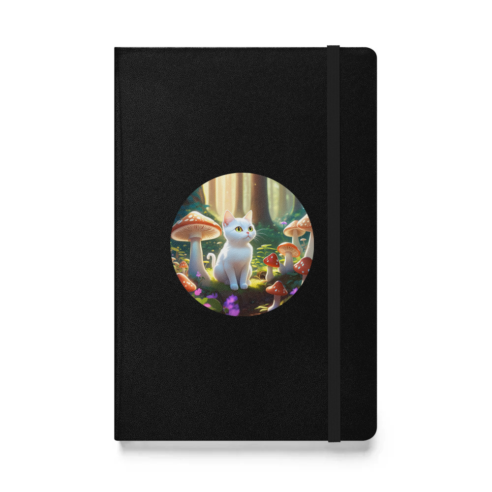 PugMug Custom White Companion Cat Hardcover Bound Notebook