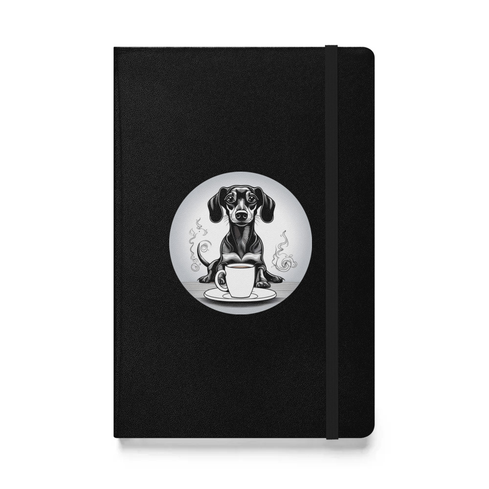 PugMug Custom Black Dachshund Hardcover Bound Notebook