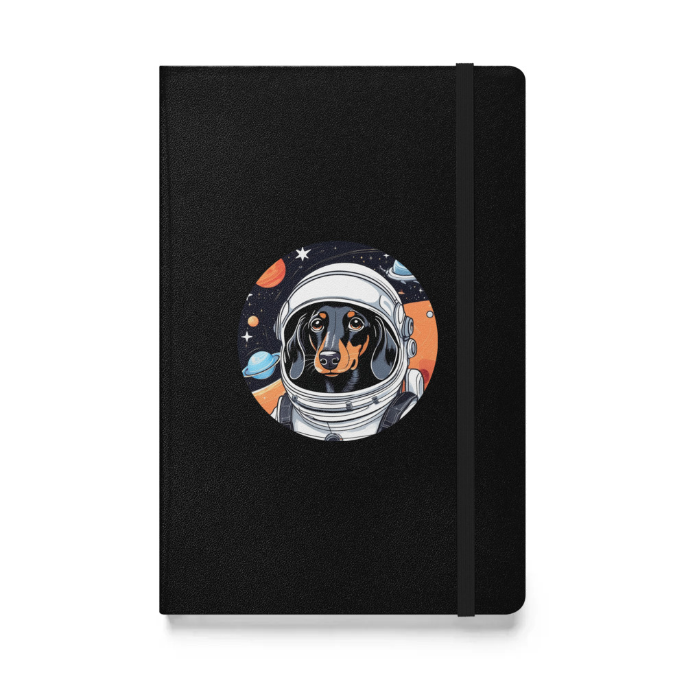 PugMug Custom Black Dachshund Hardcover Bound Notebook