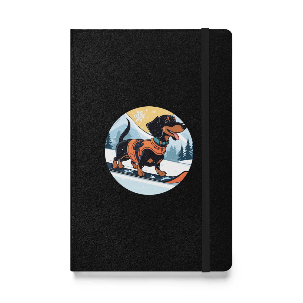 PugMug Custom Black Dachshund Hardcover Bound Notebook