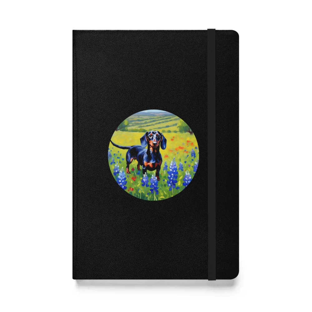 PugMug Custom Black Dachshund Hardcover Bound Notebook