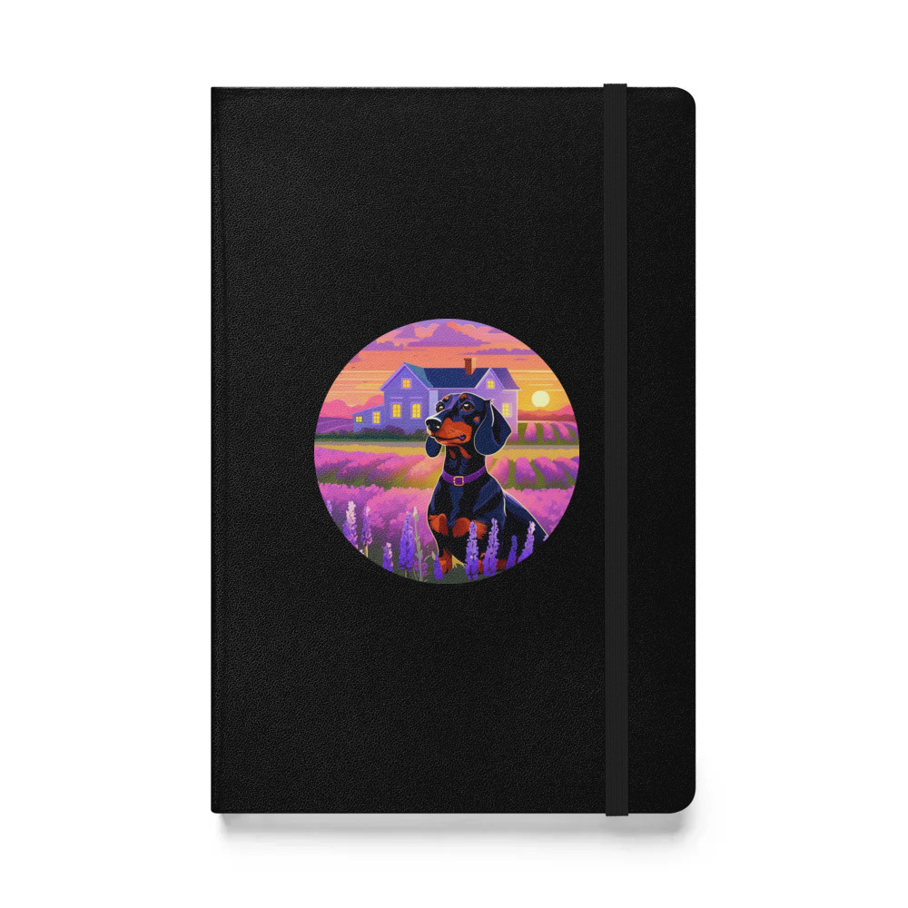 PugMug Custom Black Dachshund Hardcover Bound Notebook