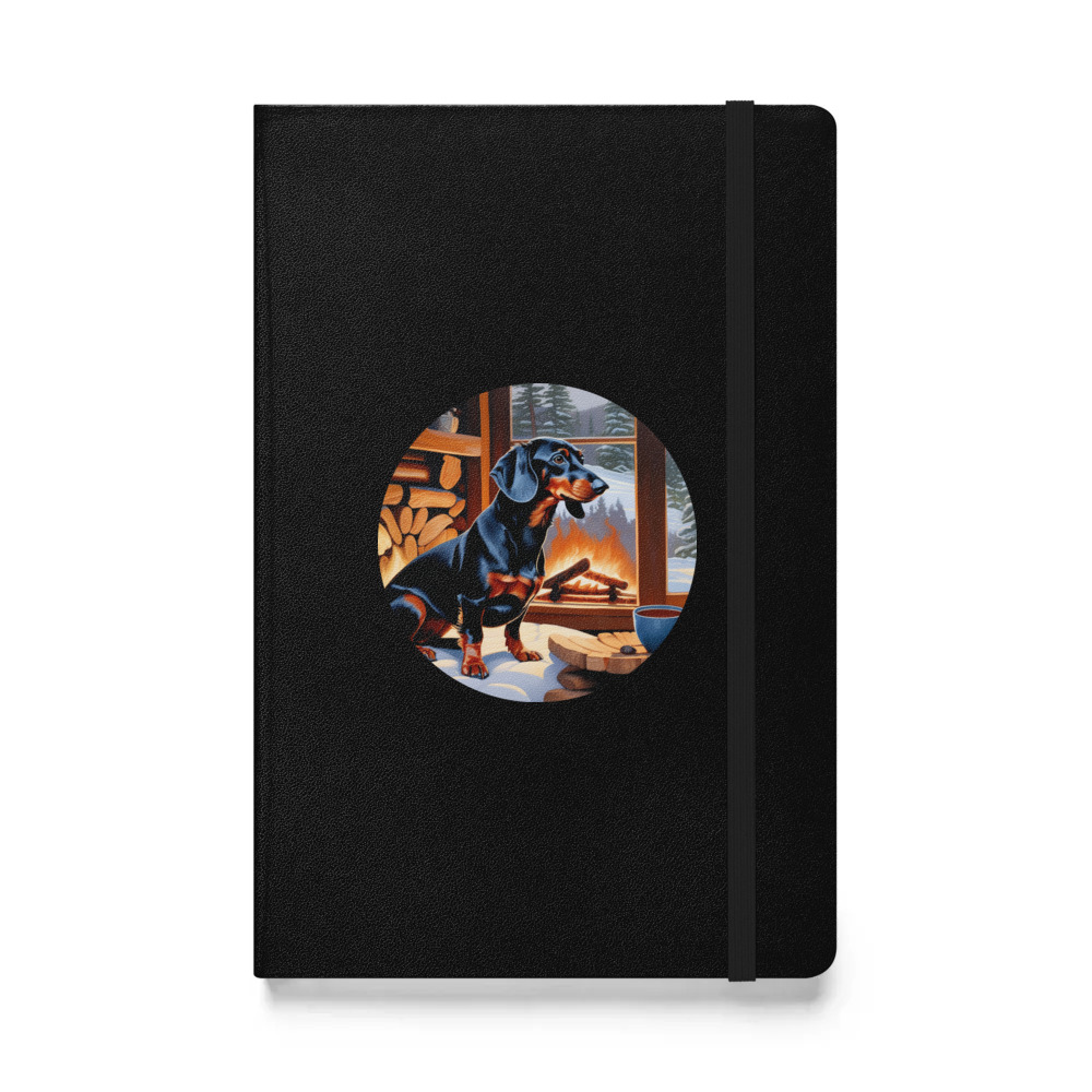 PugMug Custom Black Dachshund Hardcover Bound Notebook