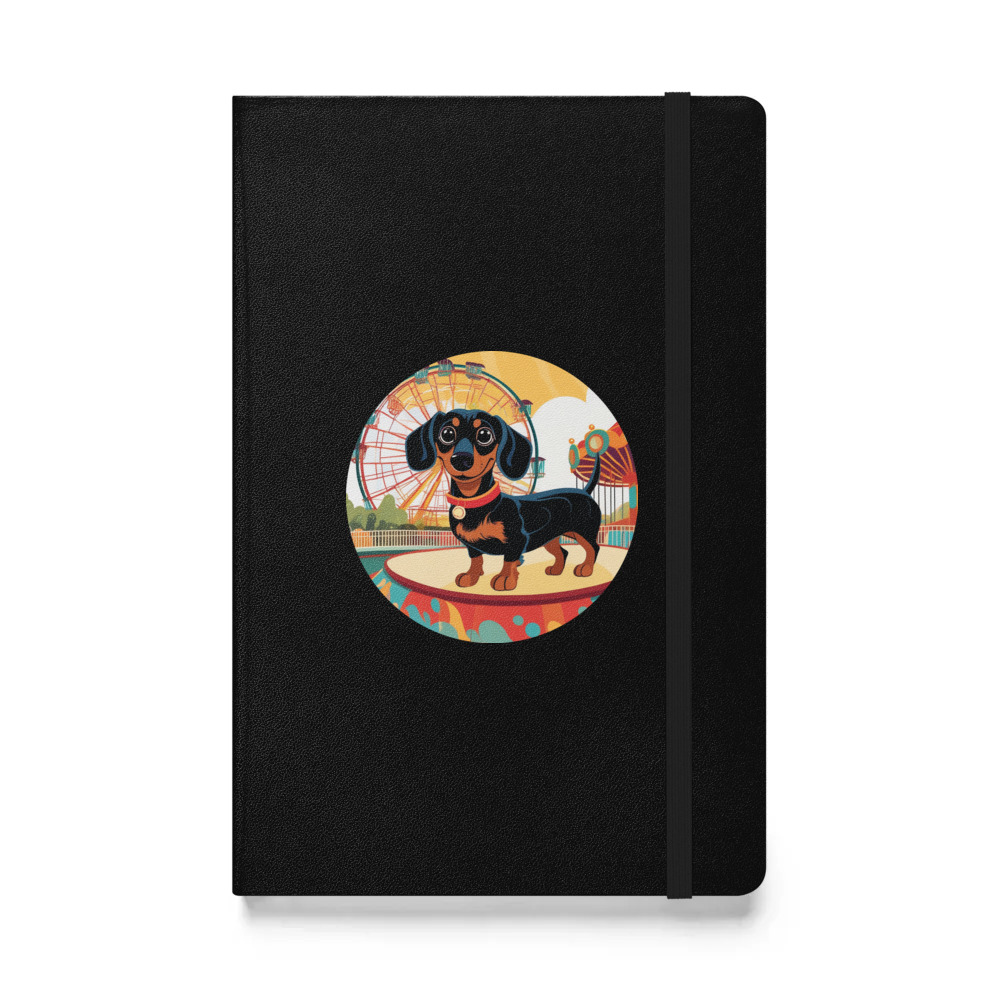 PugMug Custom Black Dachshund Hardcover Bound Notebook