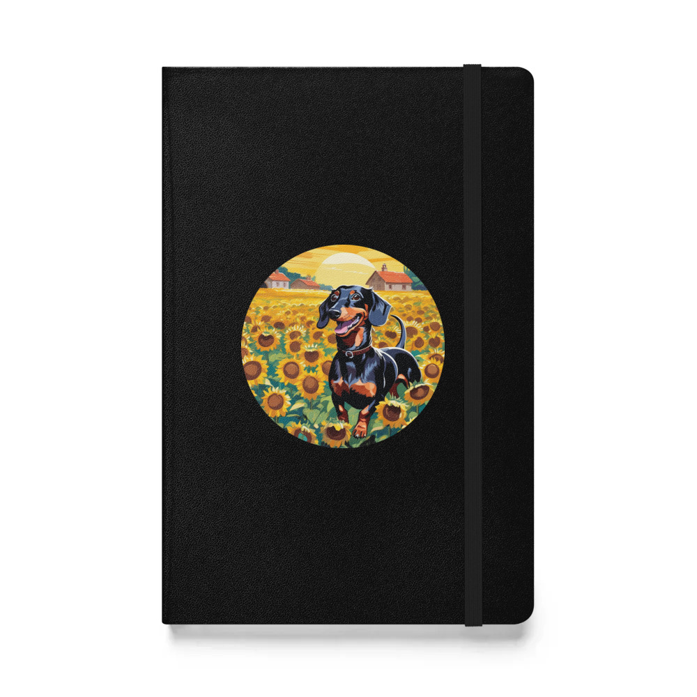 PugMug Custom Black Dachshund Hardcover Bound Notebook