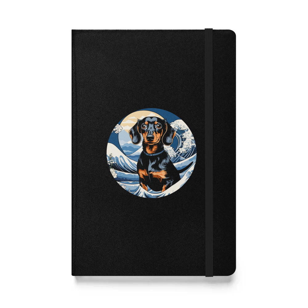 PugMug Custom Black Dachshund Hardcover Bound Notebook
