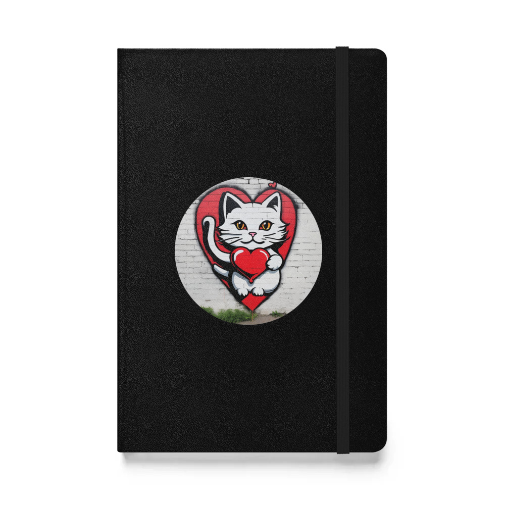 PugMug Custom White Companion Cat Hardcover Bound Notebook
