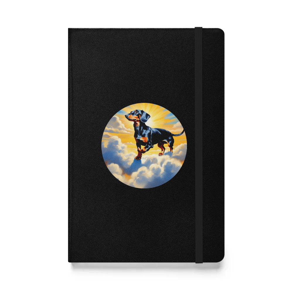 PugMug Custom Black Dachshund Hardcover Bound Notebook