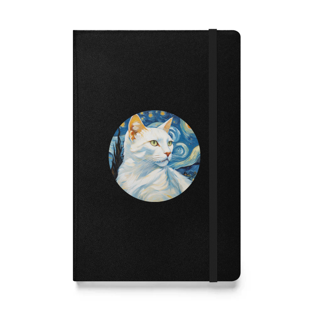 PugMug Custom White Companion Cat Hardcover Bound Notebook