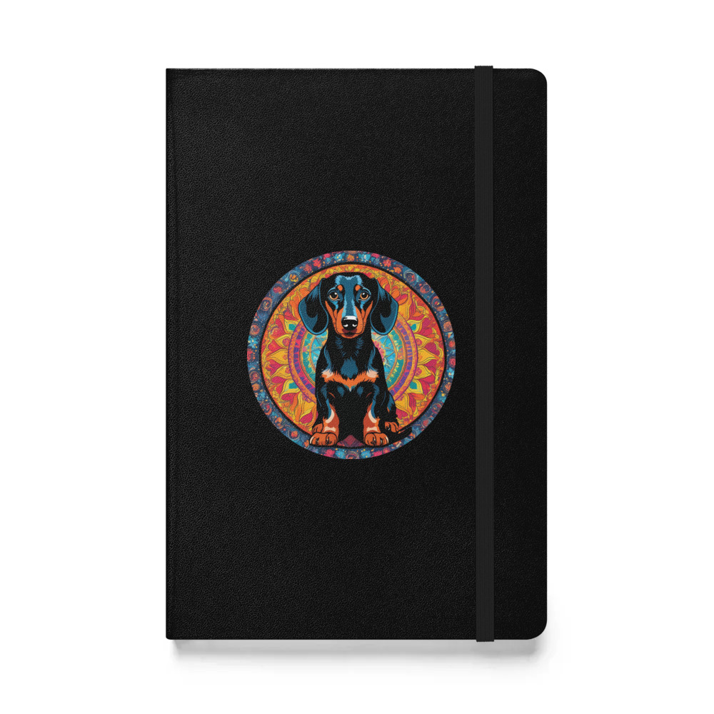 PugMug Custom Black Dachshund Hardcover Bound Notebook