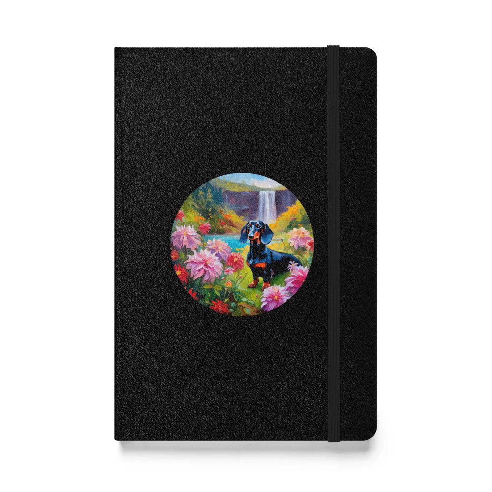 PugMug Custom Black Dachshund Hardcover Bound Notebook