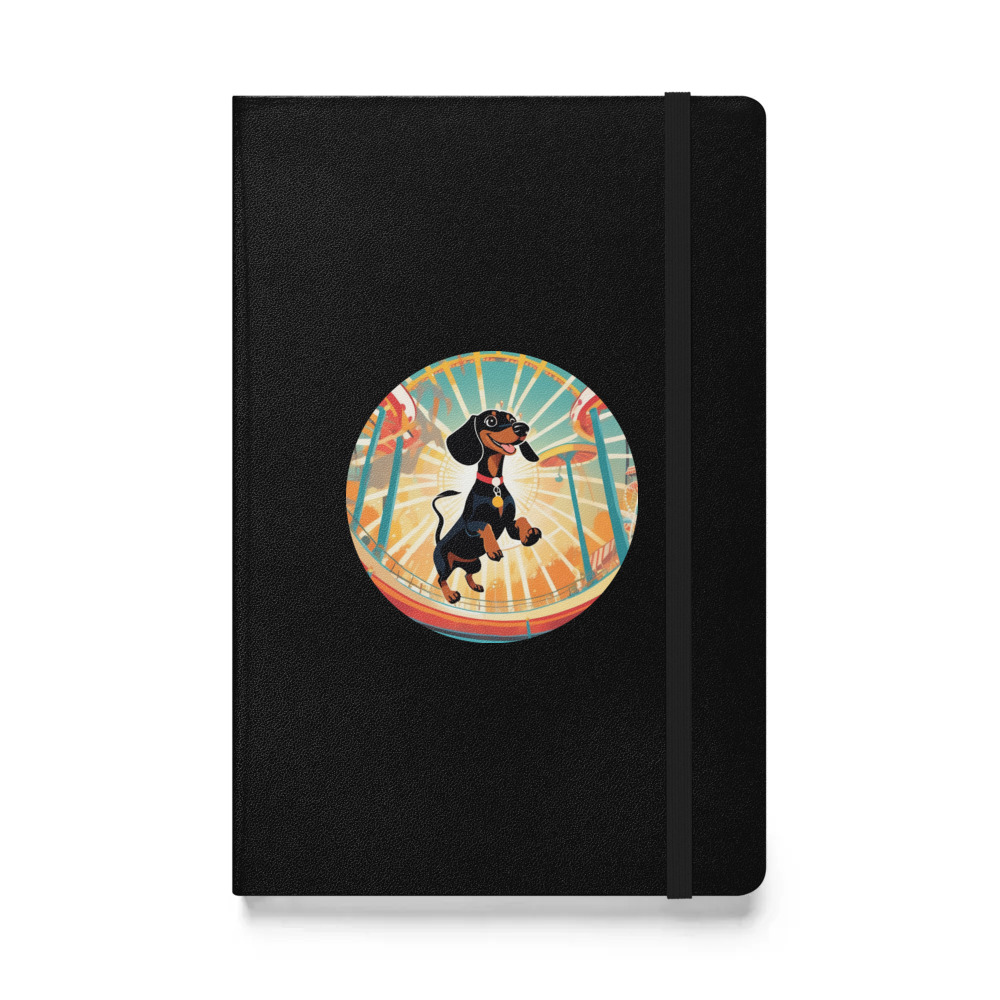 PugMug Custom Black Dachshund Hardcover Bound Notebook