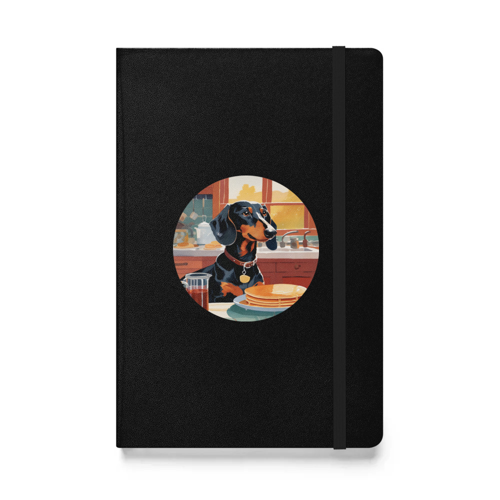 PugMug Custom Black Dachshund Hardcover Bound Notebook