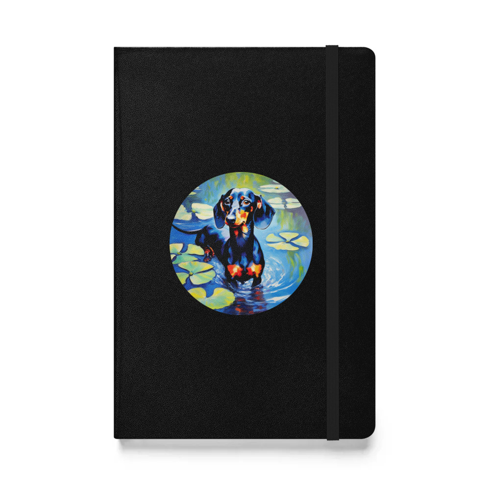 PugMug Custom Black Dachshund Hardcover Bound Notebook