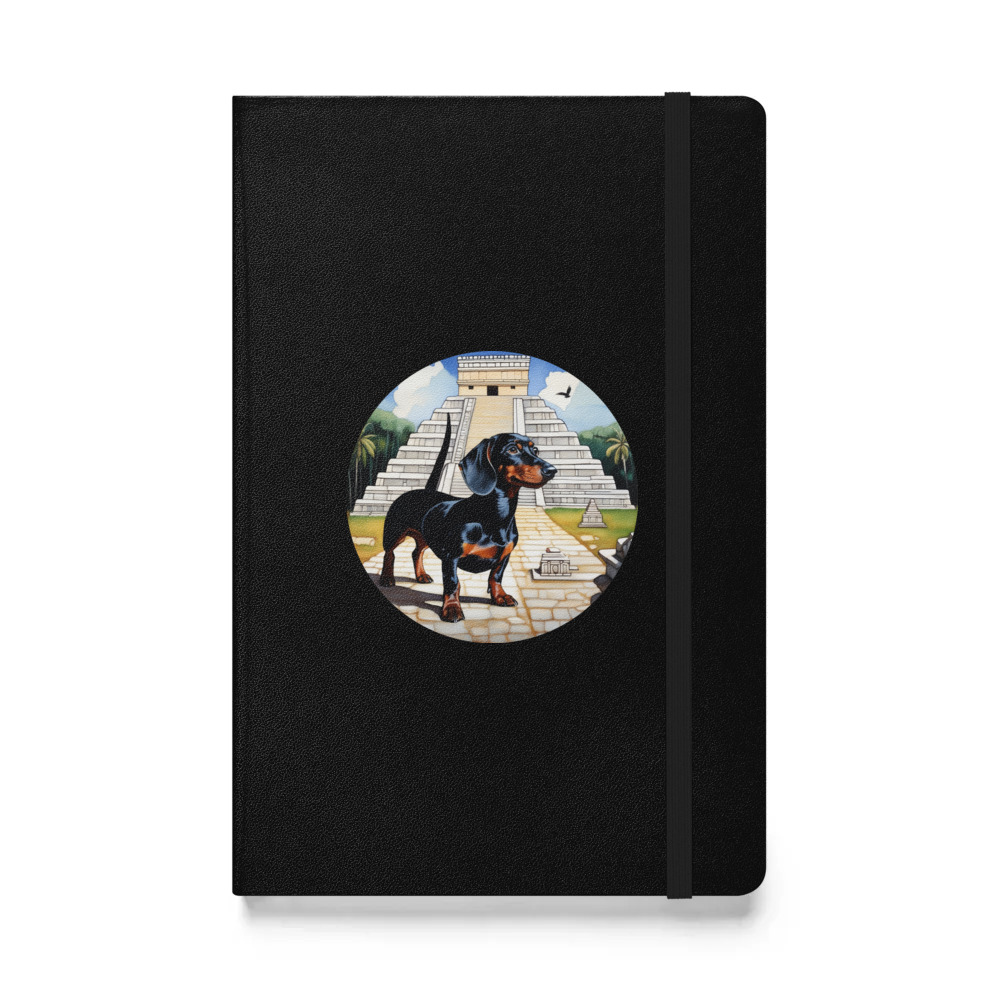 PugMug Custom Black Dachshund Hardcover Bound Notebook