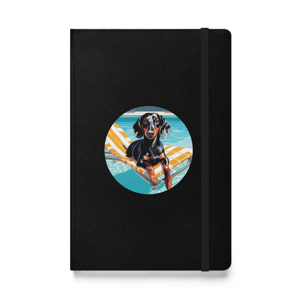 PugMug Custom Black Dachshund Hardcover Bound Notebook