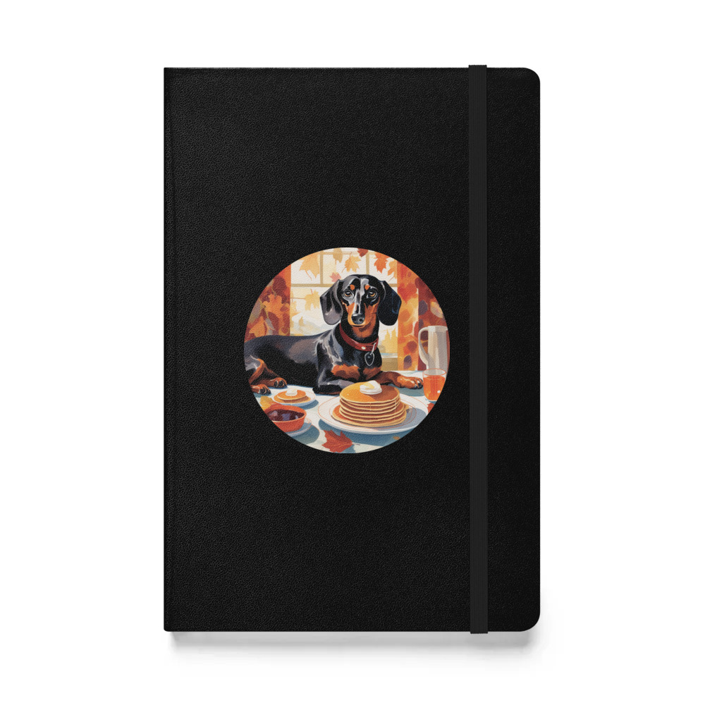 PugMug Custom Black Dachshund Hardcover Bound Notebook