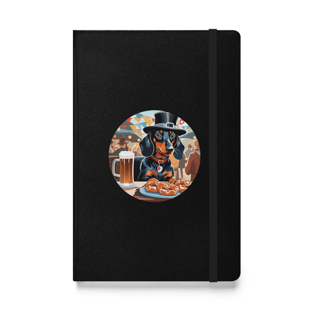 PugMug Custom Black Dachshund Hardcover Bound Notebook
