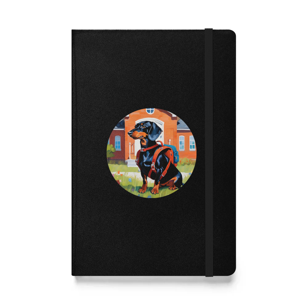 PugMug Custom Black Dachshund Hardcover Bound Notebook