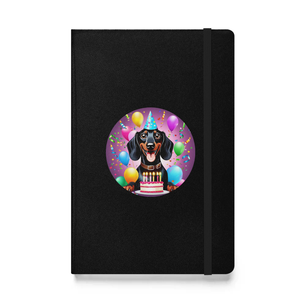 PugMug Custom Black Dachshund Hardcover Bound Notebook