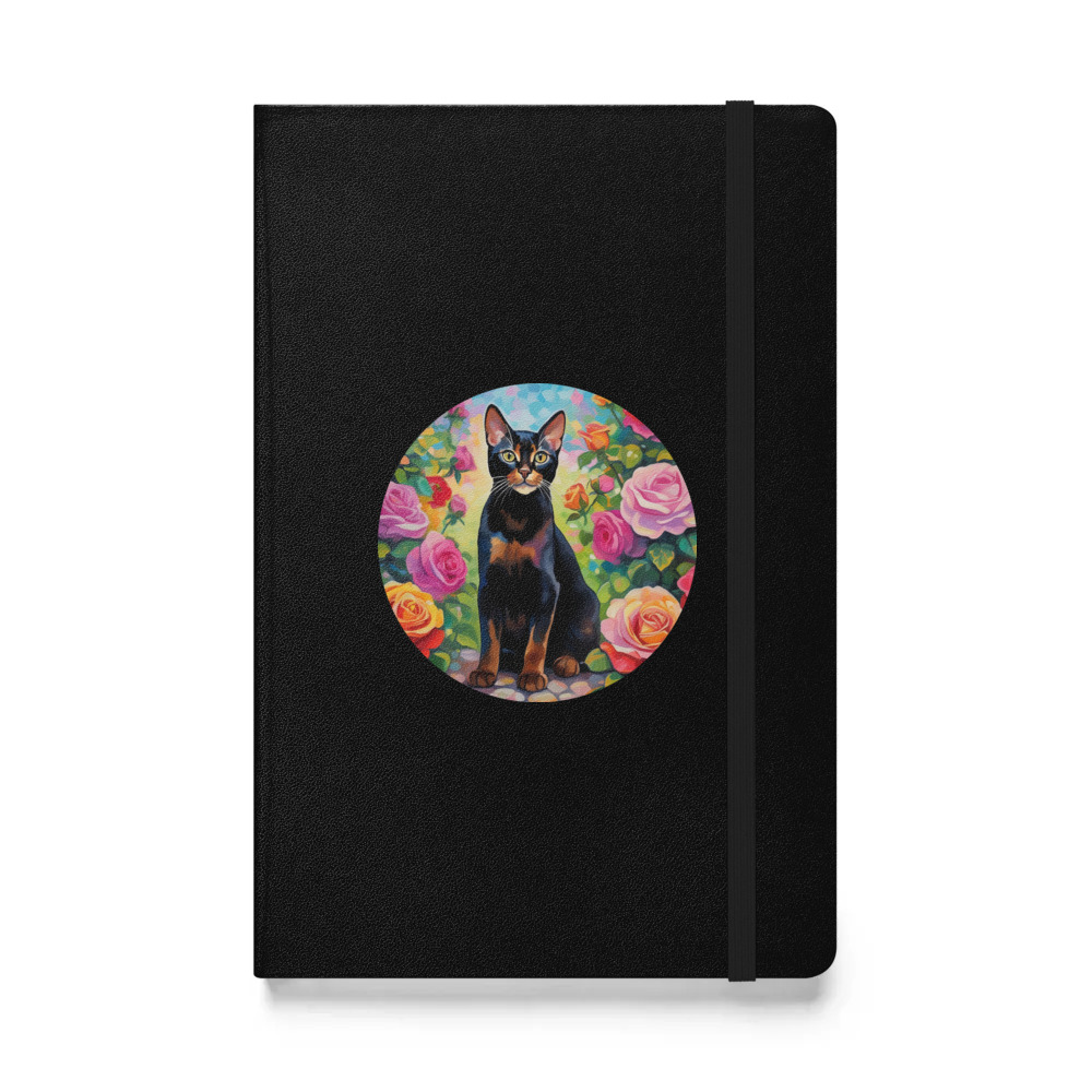 PugMug Custom Black Abyssinian Cat Hardcover Bound Notebook