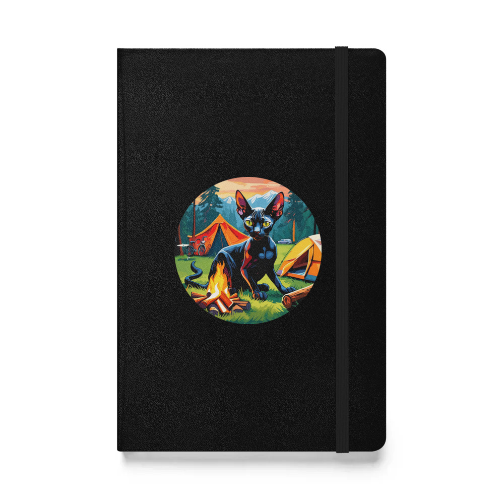 PugMug Custom Black Sphynx Cat Hardcover Bound Notebook