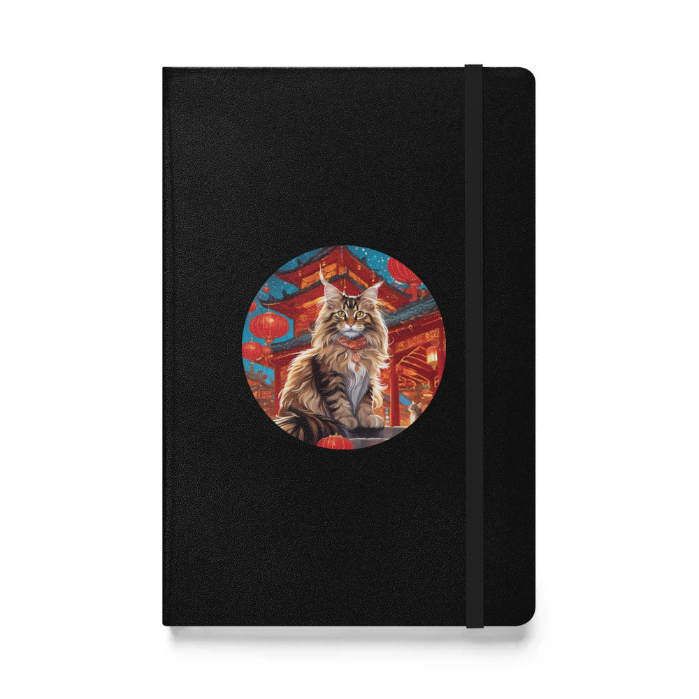 PugMug Custom Tabby Maine Coon Cat Hardcover Bound Notebook