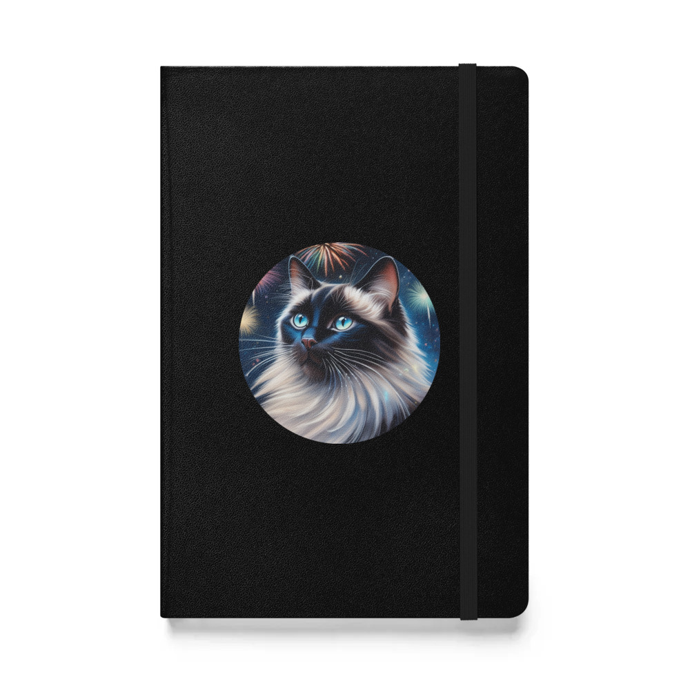 PugMug Custom Black Ragdoll Cat Hardcover Bound Notebook