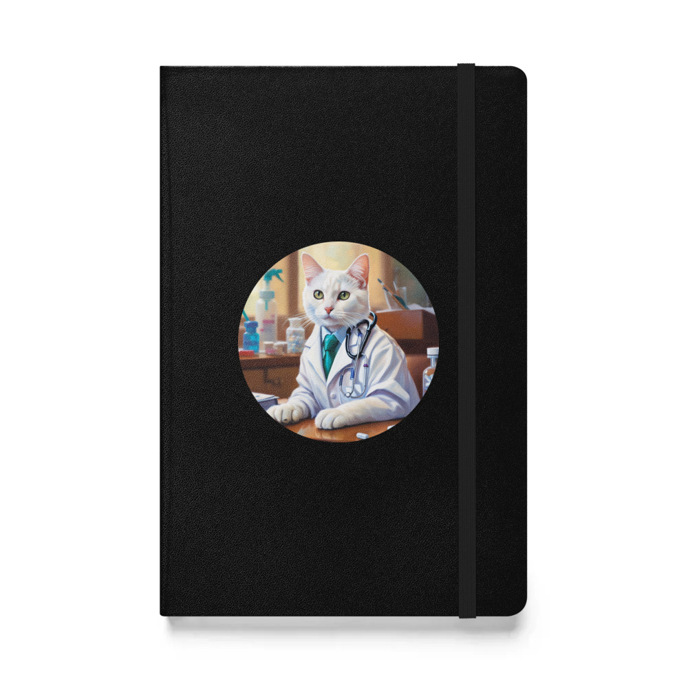 PugMug Custom White Companion Cat Hardcover Bound Notebook