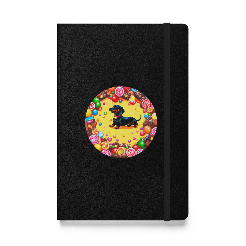 PugMug Custom Black Dachshund Hardcover Bound Notebook