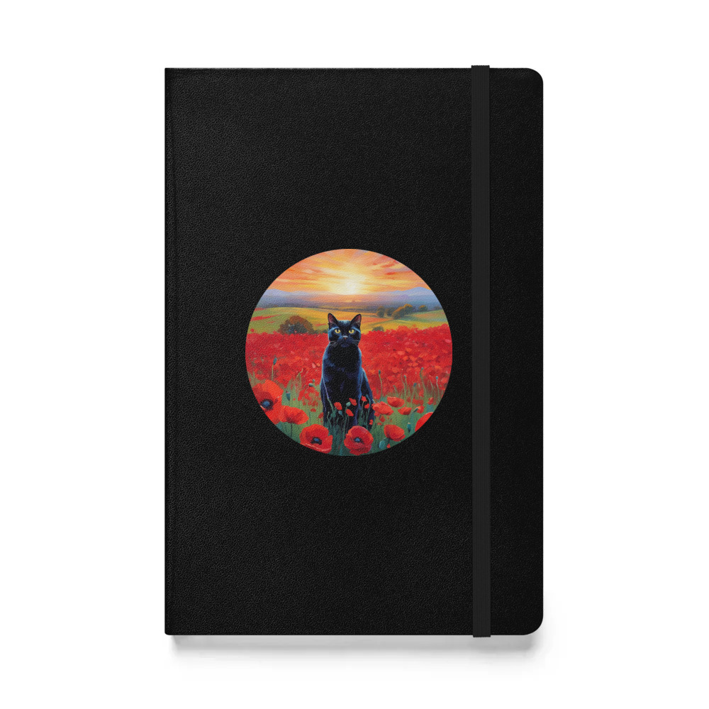 PugMug Custom Black Exotic Cat Hardcover Bound Notebook