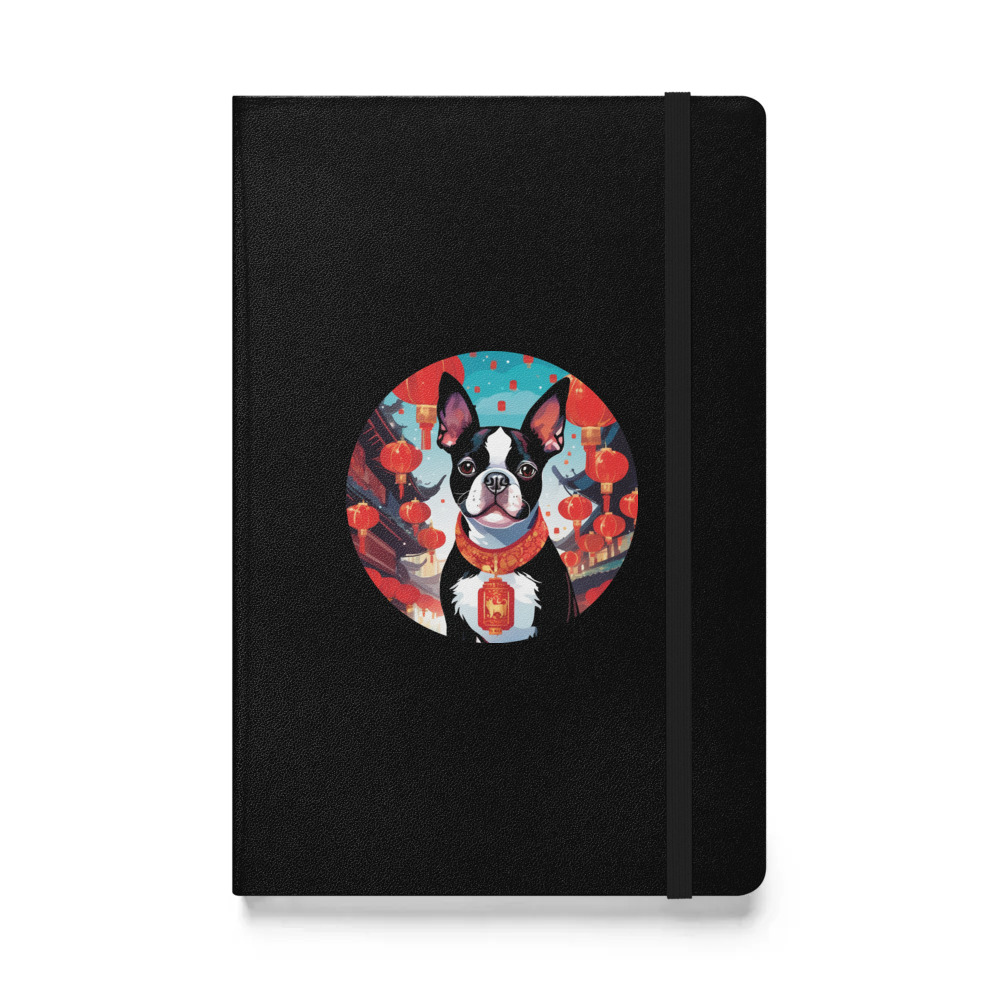 PugMug Custom Boston Terrier Hardcover Bound Notebook