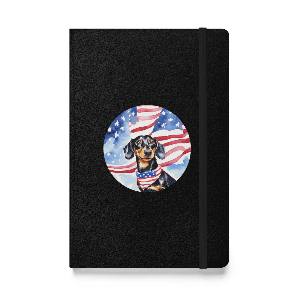PugMug Custom Black Dachshund Hardcover Bound Notebook