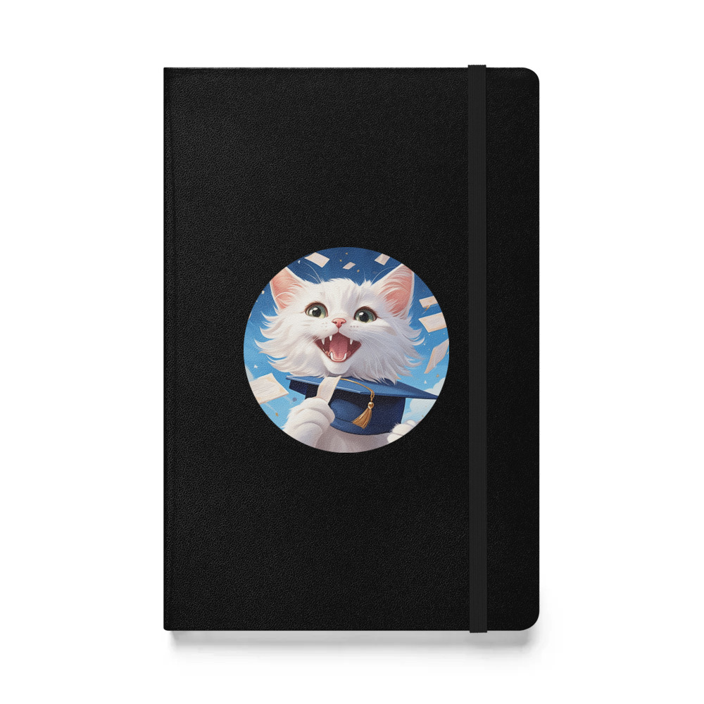 PugMug Custom White Companion Cat Hardcover Bound Notebook