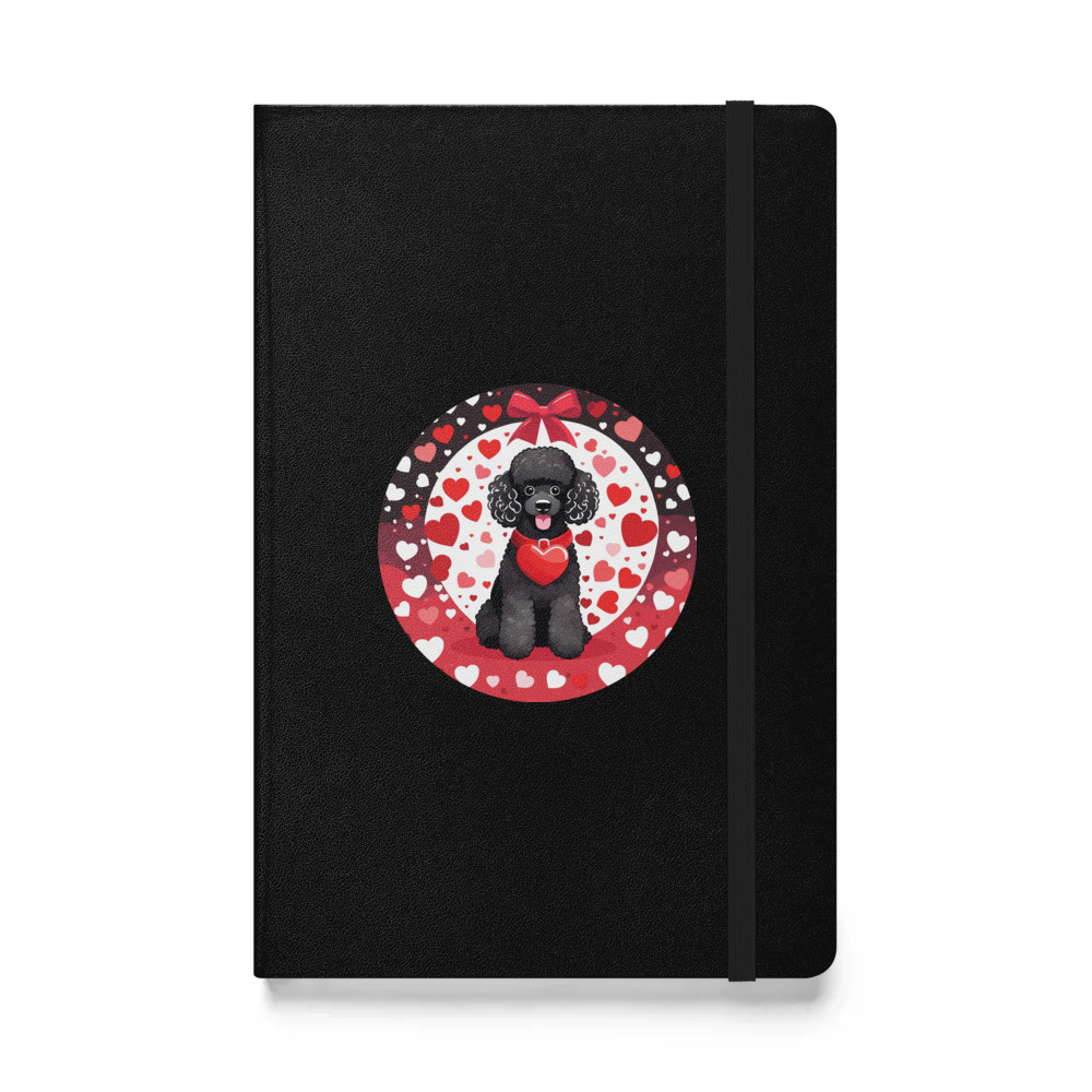 PugMug Custom Black Poodle Hardcover Bound Notebook