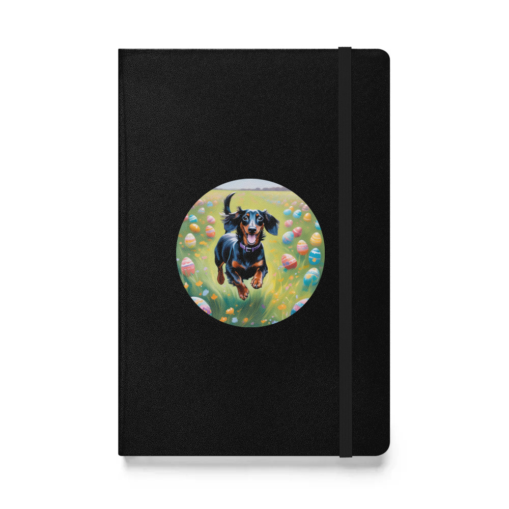 PugMug Custom Black Dachshund Hardcover Bound Notebook