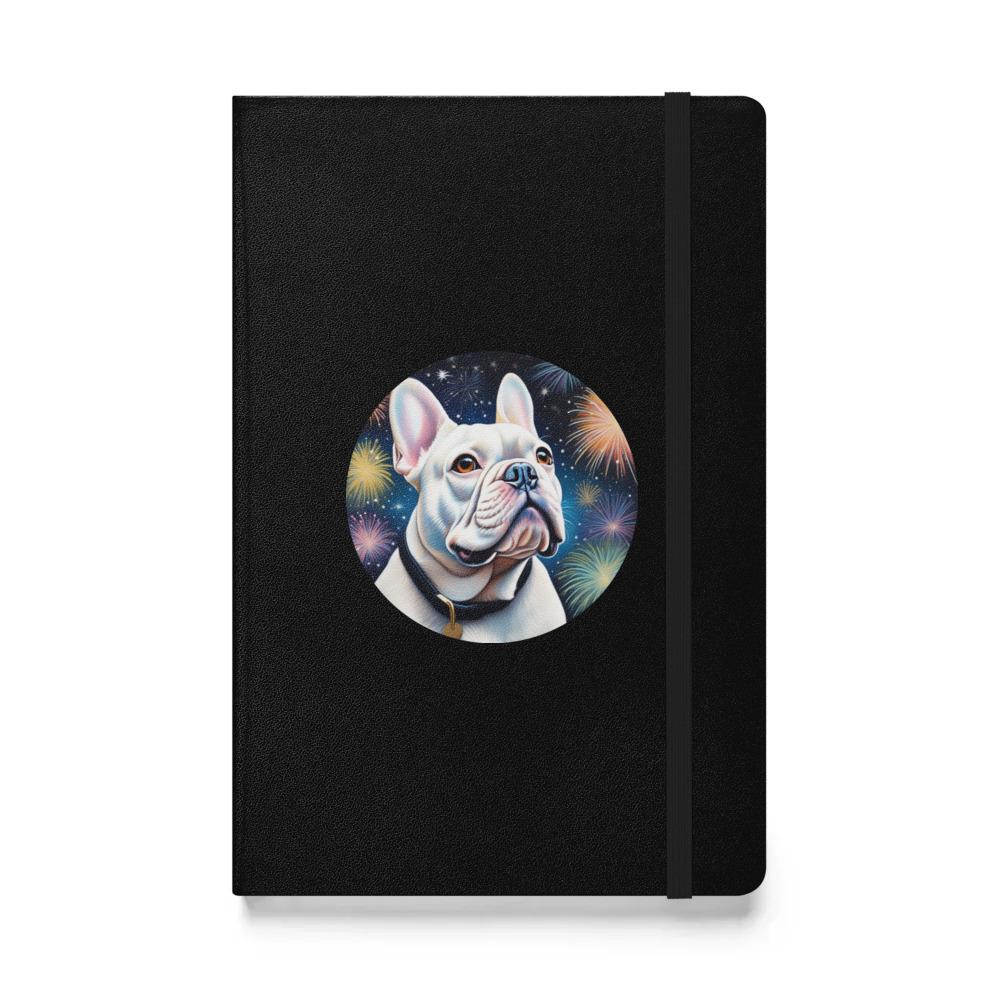 PugMug Custom White French Bulldog Hardcover Bound Notebook