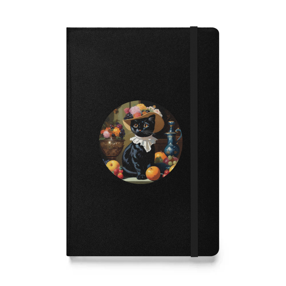 PugMug Custom Black Exotic Cat Hardcover Bound Notebook