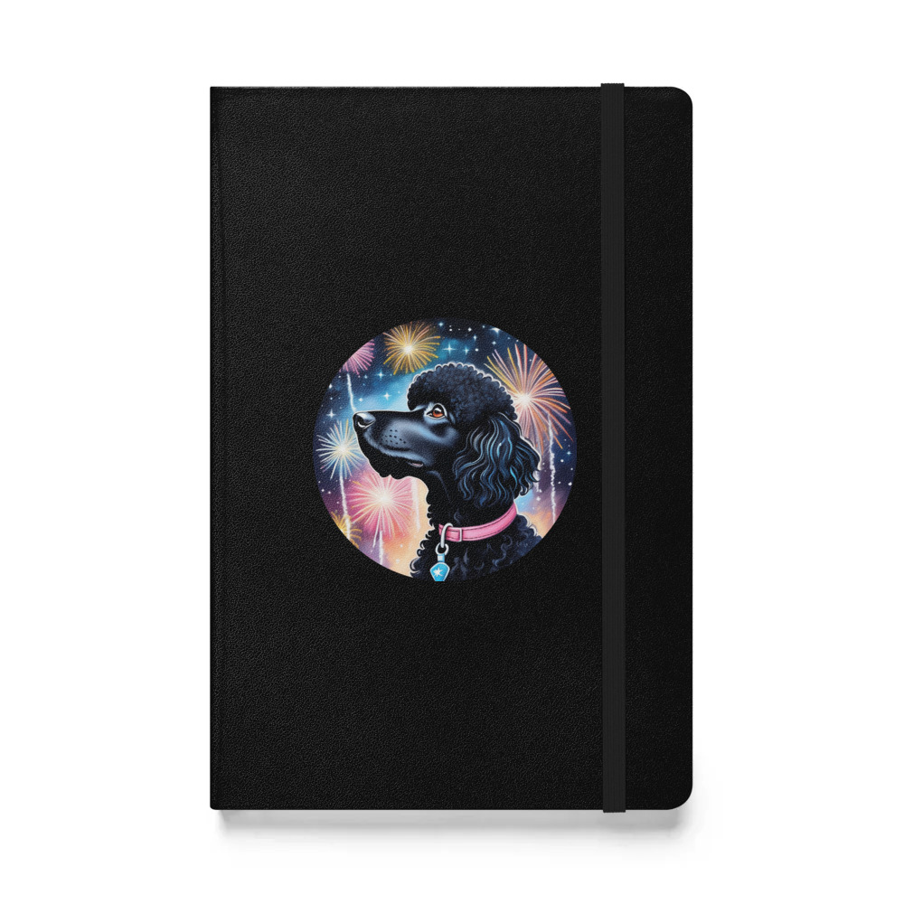 PugMug Custom Black Poodle Hardcover Bound Notebook