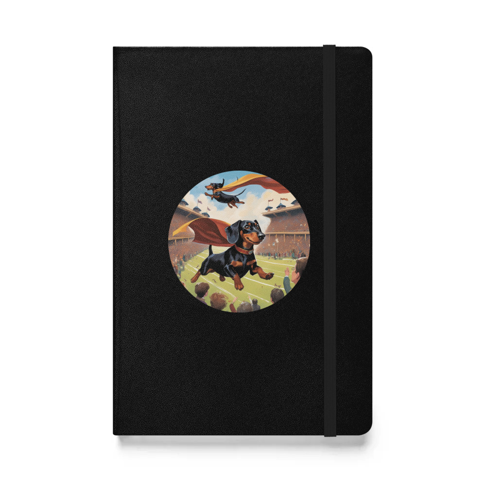 PugMug Custom Black Dachshund Hardcover Bound Notebook