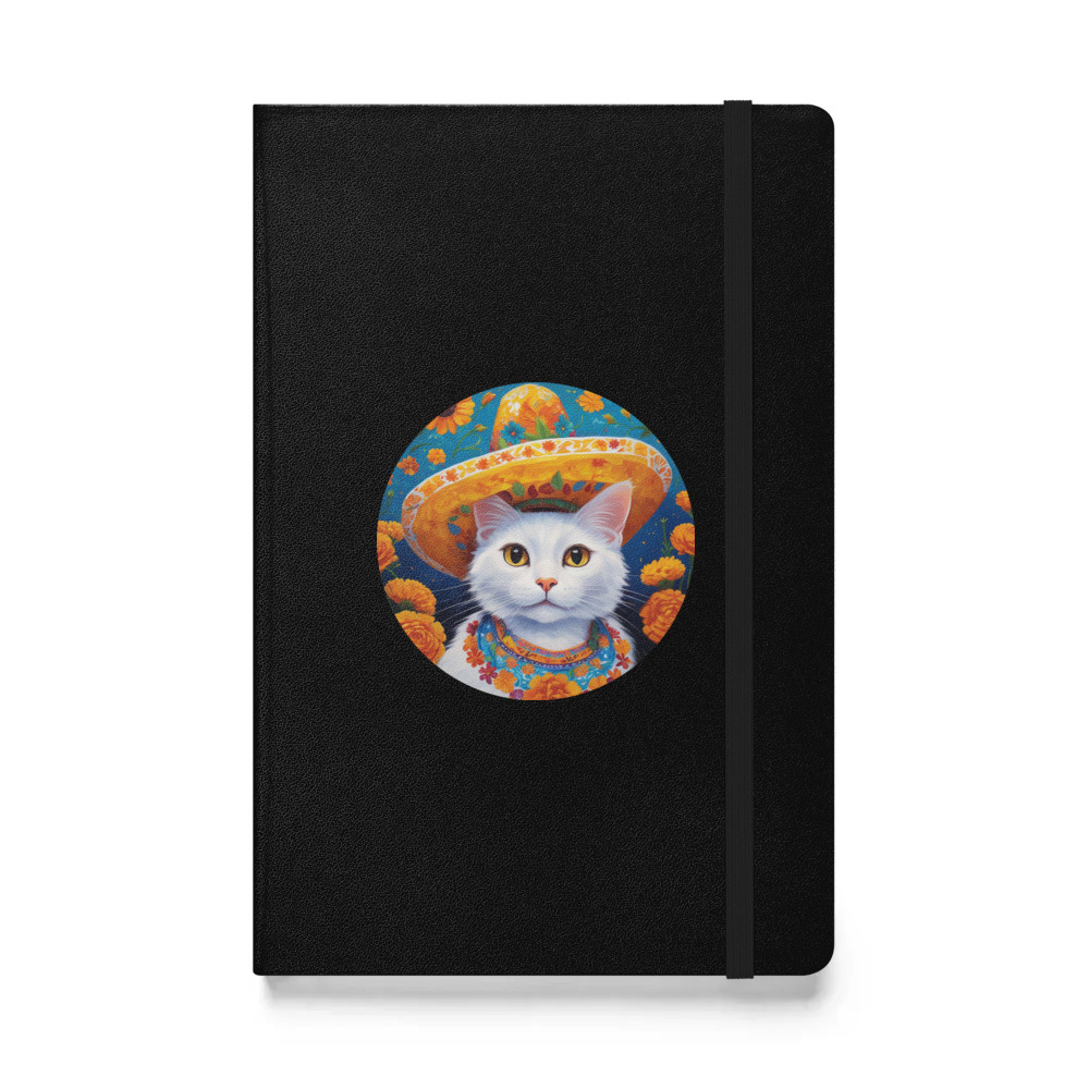 PugMug Custom White Companion Cat Hardcover Bound Notebook