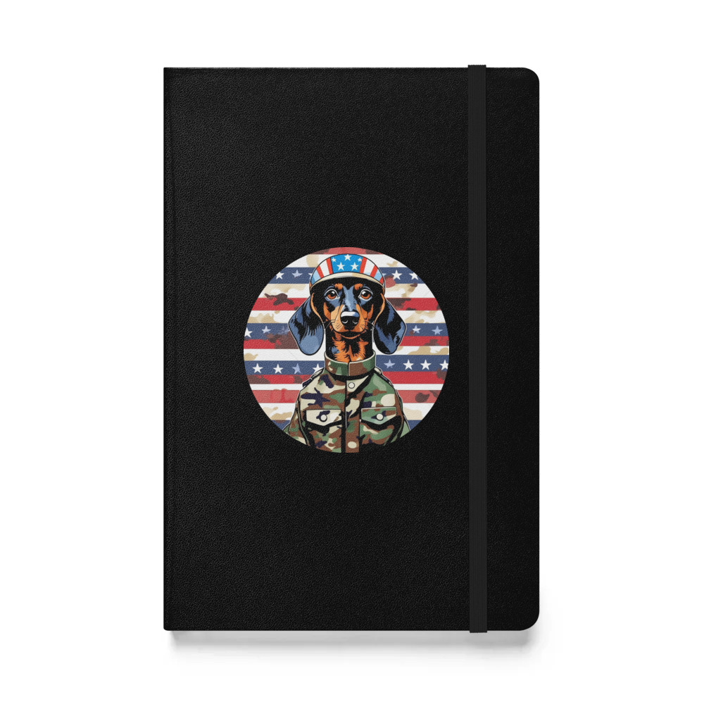 PugMug Custom Black Dachshund Hardcover Bound Notebook