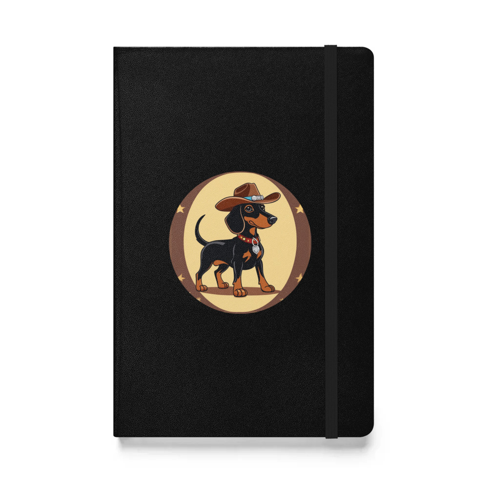 PugMug Custom Black Dachshund Hardcover Bound Notebook